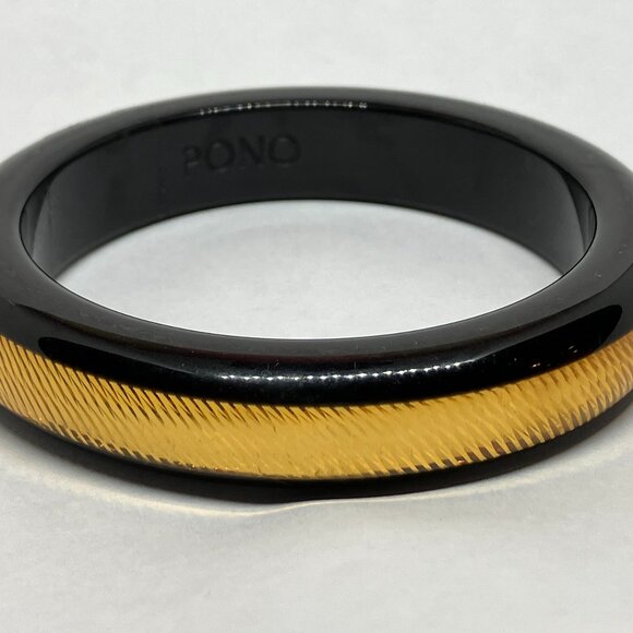 PONO by Joan Goodman Gold & Black Bangle Bracelet - Picture 1 of 5